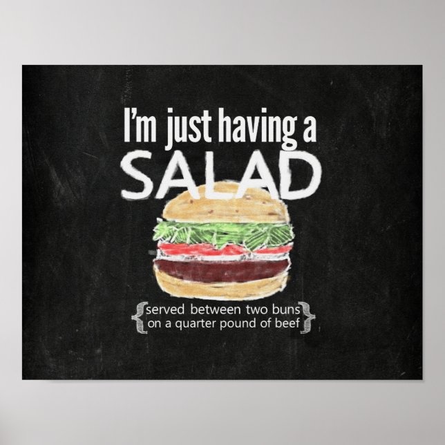 É só uma salada....burger) poster engraçado (Frente)