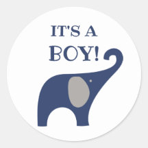 É um adesivo de favoritos de elefante azul Boy