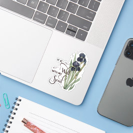 É um adesivo roxo da íris