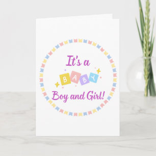 É um Anúncio de Nascimento de Bebê e Gêmeas