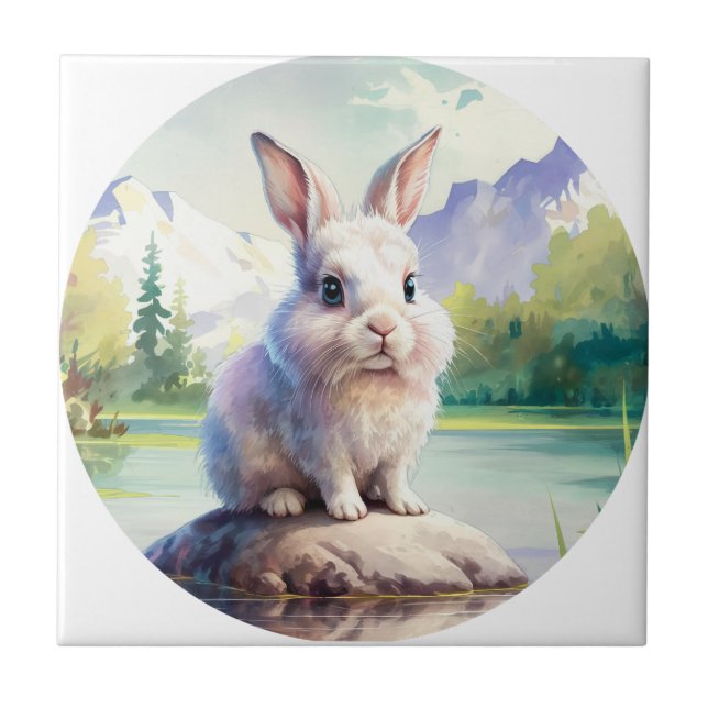 É um azulejo de cerâmica. (Frente)