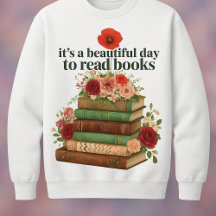 É um belo dia para ler livros, camiseta