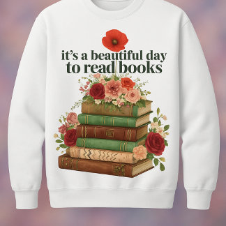 É um belo dia para ler livros, camiseta