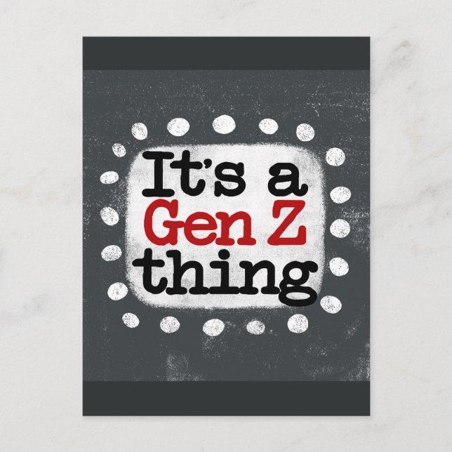 É um cartão postal Gen Z (Frente)