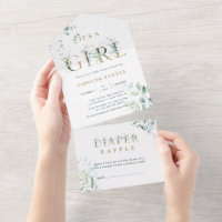 É um Chá de fraldas Dourado para Menina | Fralda R