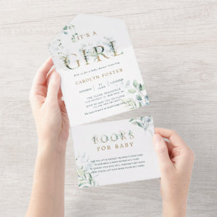 É um Chá de fraldas Dourado para Menina Livros P
