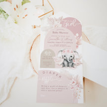 É um Chá de fraldas Rosa Floral Safari Boho