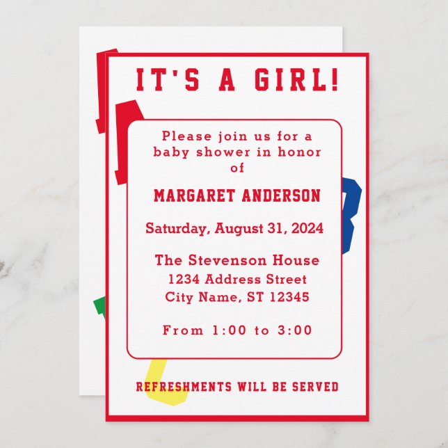 É um convite à Menina ABC (Frente/Verso)