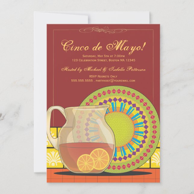 É um convite da festa do partido de Cinco de Mayo (Frente)