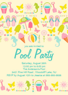 Convites Adolescente Festa Piscina Zazzle Com Br