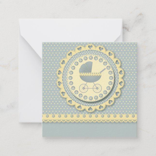 É um convite de Chá de fraldas/menino (Frente)