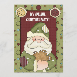 É um convite de festas do pijama do Natal