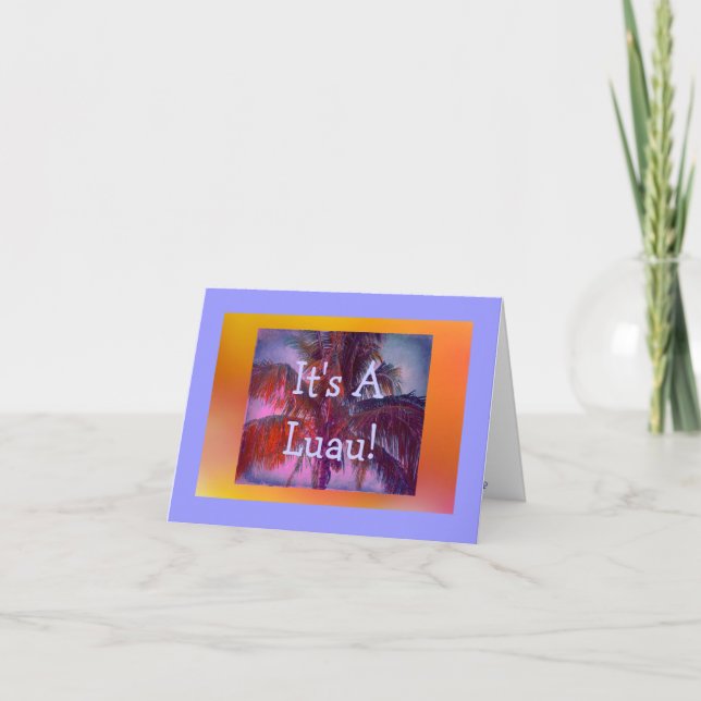 É um Convite de festas tropical de Luau (Frente)