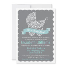 É um convite do chá de fraldas do menino