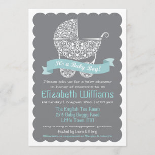 É um convite do chá de fraldas do menino