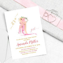 É um convite para Chás de fraldas Ballerina Bonito