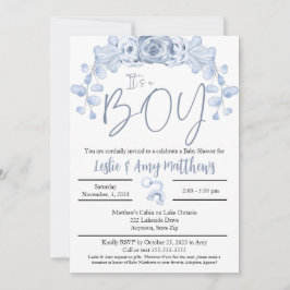 É um convite para Chás de fraldas, Blue Flor