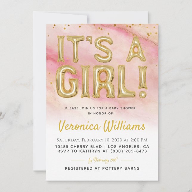 É um convite para Chás de fraldas de Balões de Men (Frente)