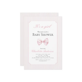 É um convite para Chás de fraldas de meninas