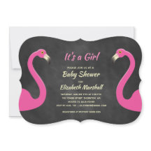 É um convite para Chás de fraldas de meninas - giz