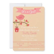 É um convite para Chás de fraldas de pássaros Rosa