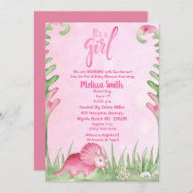 É um convite para Chás de fraldas Dino