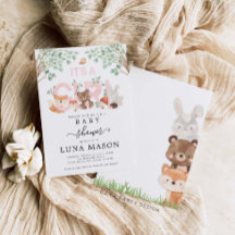 É um convite para Chás de fraldas em Woodland