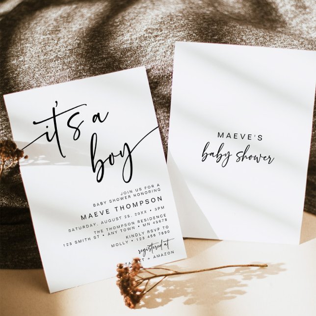 É um convite para Chás de fraldas moderno mínimo (Criador carregado)