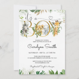 É um convite para Chás de fraldas Safari