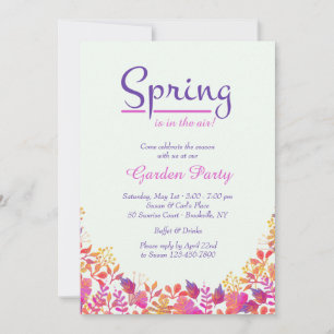 É um Convite para Festa de Jardim de Primavera