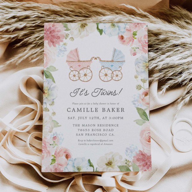 É um convite para gêmeos e Chás de fraldas (Criador carregado)