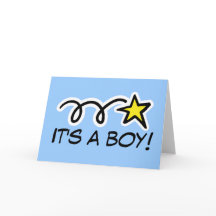 É um garoto - Cartão de saudação para recém-nascid