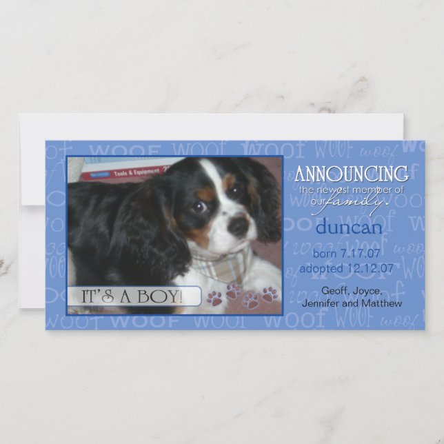 É um menino - Cartão com fotos de animais (Frente)