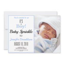 É um menino! Convite de Fotografia Blue Baby Sprin