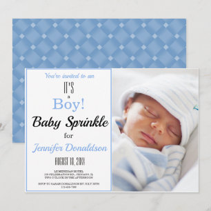 É um menino! Convite de Fotografia Blue Baby Sprin