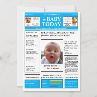 "É um menino! JORNAL DO BEBÊ Anúncio de Nascimento