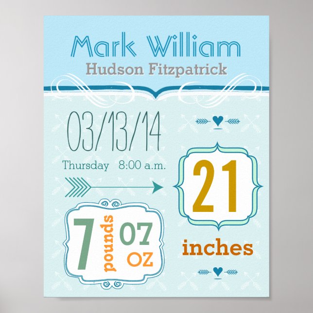 É um menino! Novos Estados Bebês - Poster de Seta  (Frente)