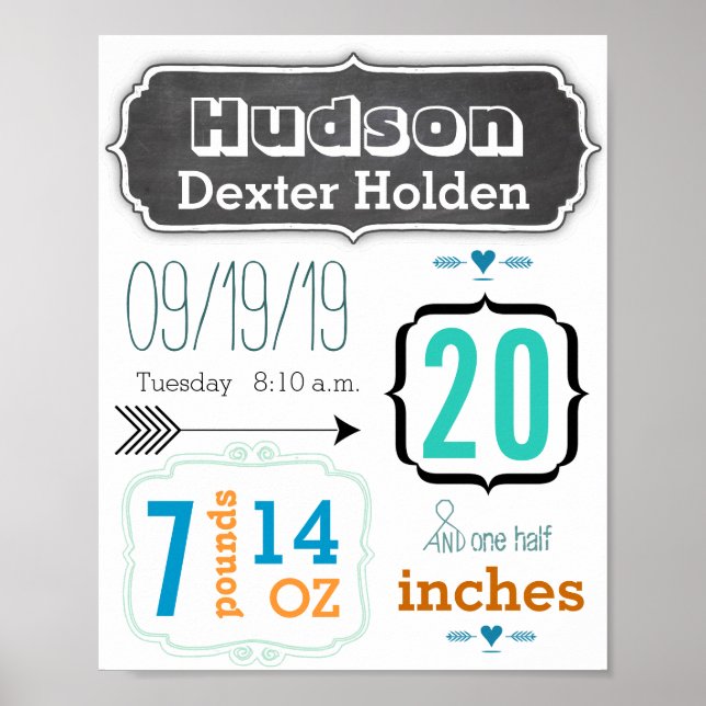 É um menino! Novos Estados Bebês - Poster de Seta  (Frente)