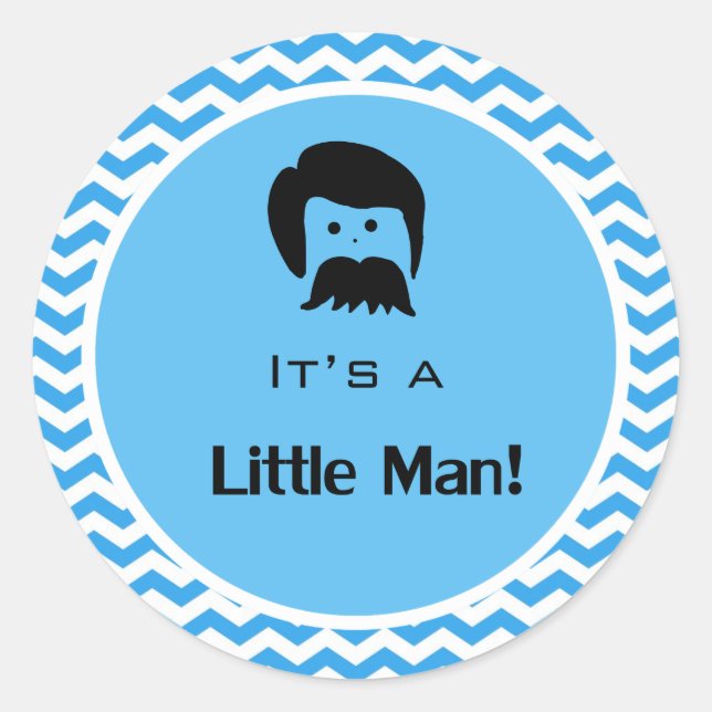 É um menino, pequeno homem, adesivos de fevron azu (Frente)