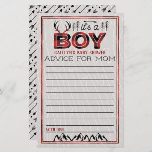 É um menino! Xadrez russa Lumberjack Baby Advice