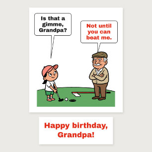 É um presente, vovô? Cartão de aniversário de golf