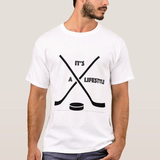 É uma Camisa de Hockey de Estilo de Vida (Frente)