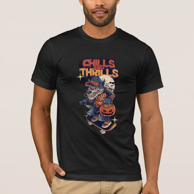 é uma camiseta preta com design estético (Frente)