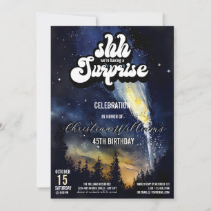 É uma Festa Surpresa Convite Noite Estrelada