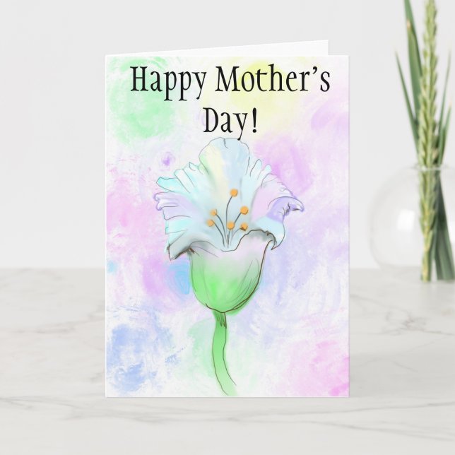 É uma flor - eu acho! Cartão de Dia da Mãe (Frente)