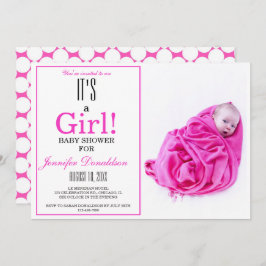 É uma garota! Convite de Fotografia de Chá de fral