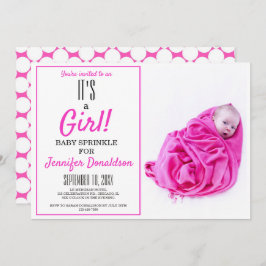 É uma garota! Convite de Fotografia Rosa Sprinkle