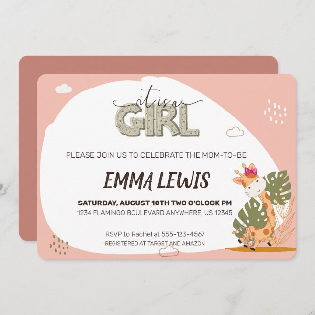 É uma Garota Menininha Girafa, Convite para Chás d (Frente/Verso)