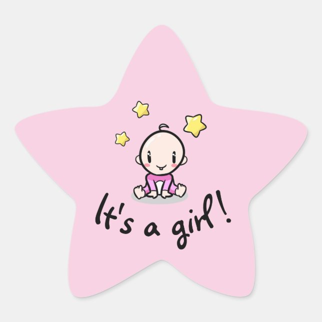 É uma menina, bebê recém-nascido, adesivo em forma (Frente)