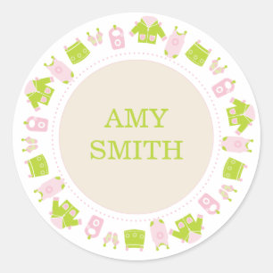 {é uma menina!} pequeno adesivo de chá de fraldas 